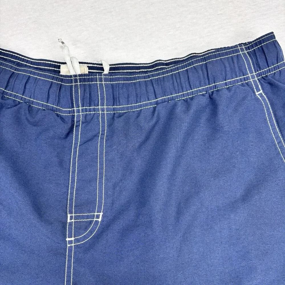 Nike Swim Trunks XL Navy Blue Board Shorts White Swoosh Mesh Lined